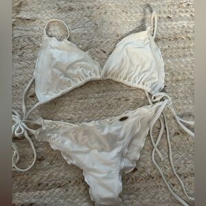 Luli Fama white string bikini